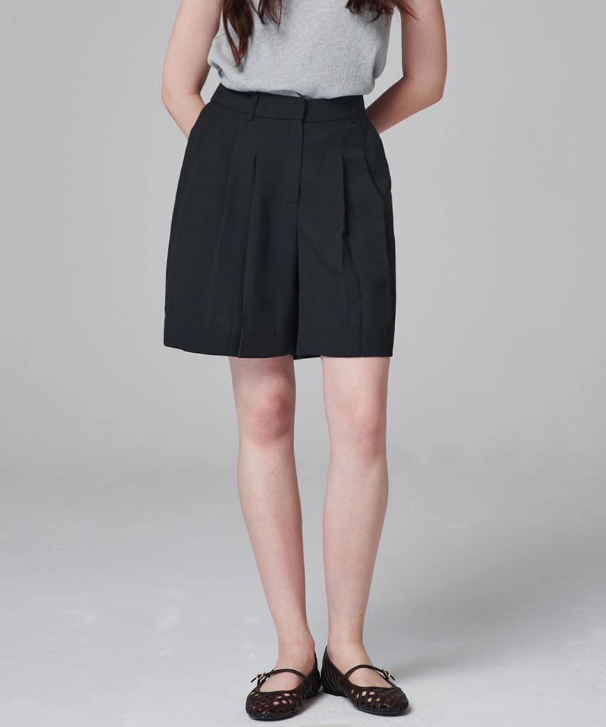 Marop 2208 Lightweight Double-Pleat Half Pants (Black)