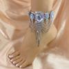 Armlet Crystal Tassel Arm Chain Adjustable Oval Upper Arm Bangle Butterfly Rhinestone Anklet  Party