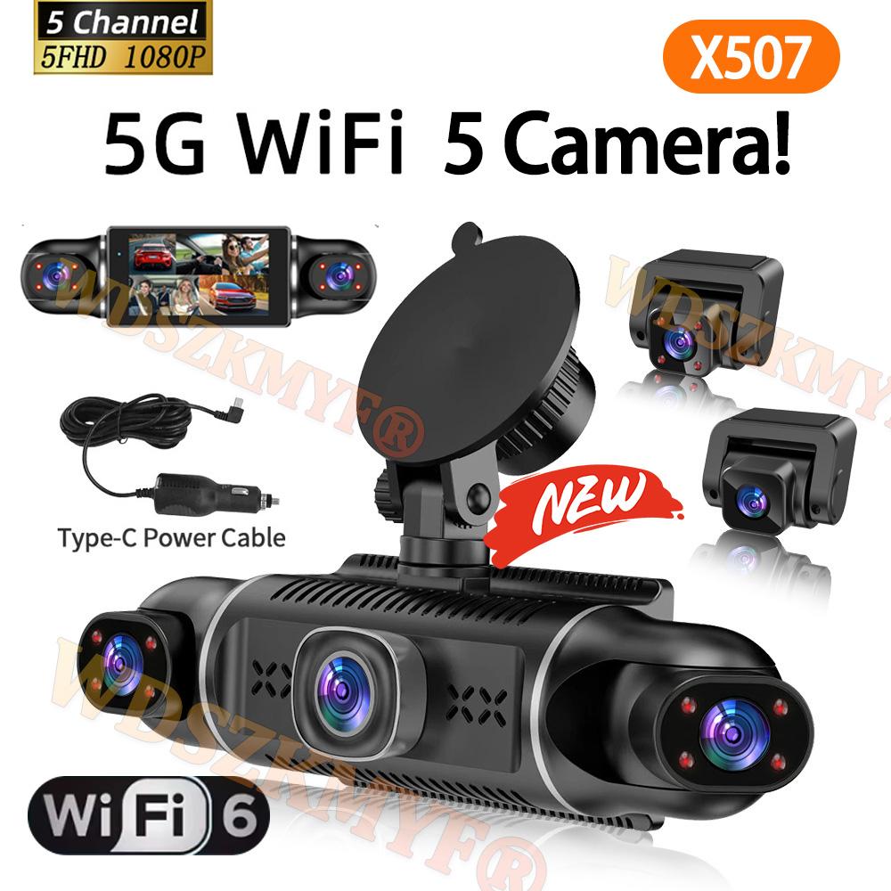 

5*1080P Video Recorder 360 Degrees WIFI GPS Car DVR 1080P Front Right left inside Rear View camera 24H Parking Monitor Dash Cam NONE