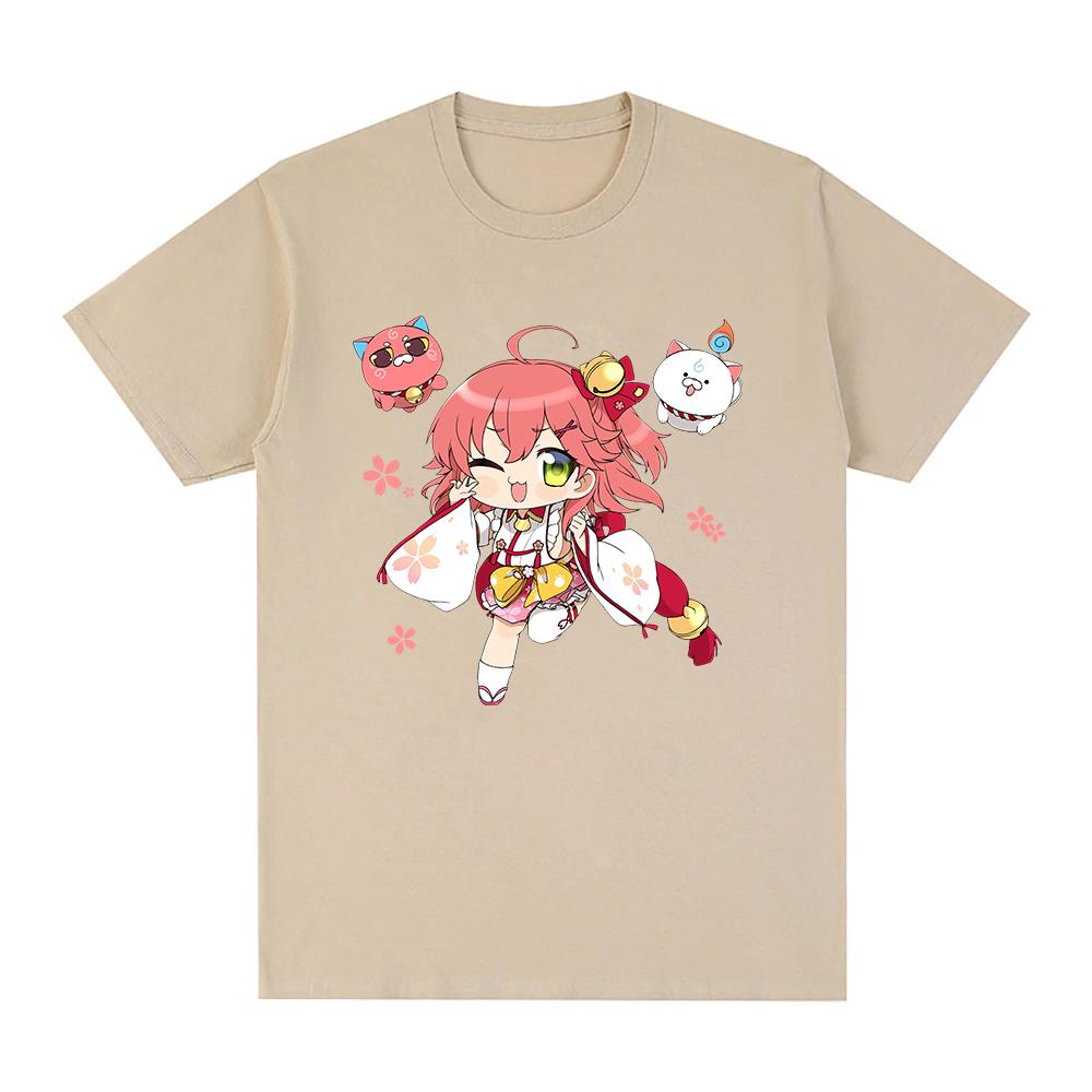 Hololive English VTuber Sakura Miko Kintoki Mikop T Shirt Unisex /Women Harajuku Graphic Tshirt Unisex Streetwear Cartoon Cotton Tee