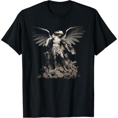 Saint Michael the Archangel Angelic Sculpture Angel Statue T-Shirt(2)