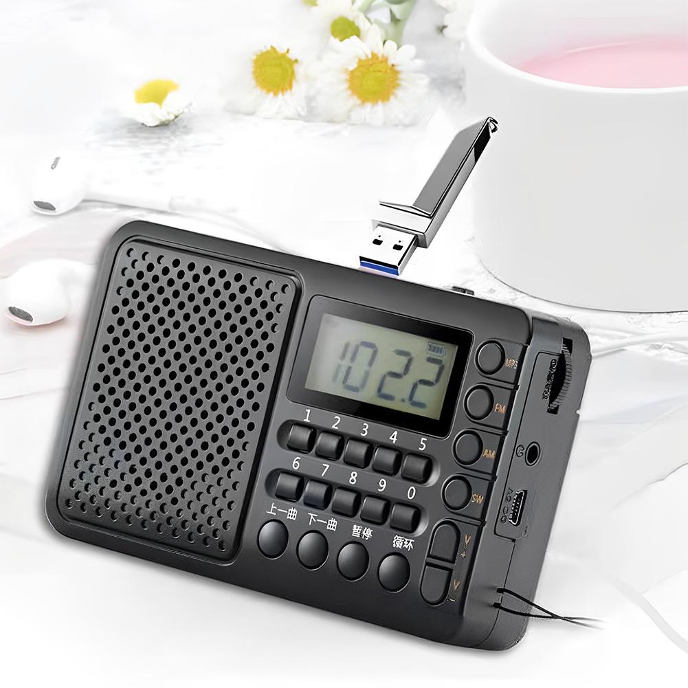 Full Band Radio with LED Screen Display Portable FM/AM/SW Receiver MP3 Music Player for Home Outdoor Gifts for Seniors Elderly