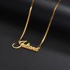 Atoztide Custom Name Necklace for Women 4mm Blade Chain Stainless Steel Jewelry Nameplate Choker Personalized Birthday Gift