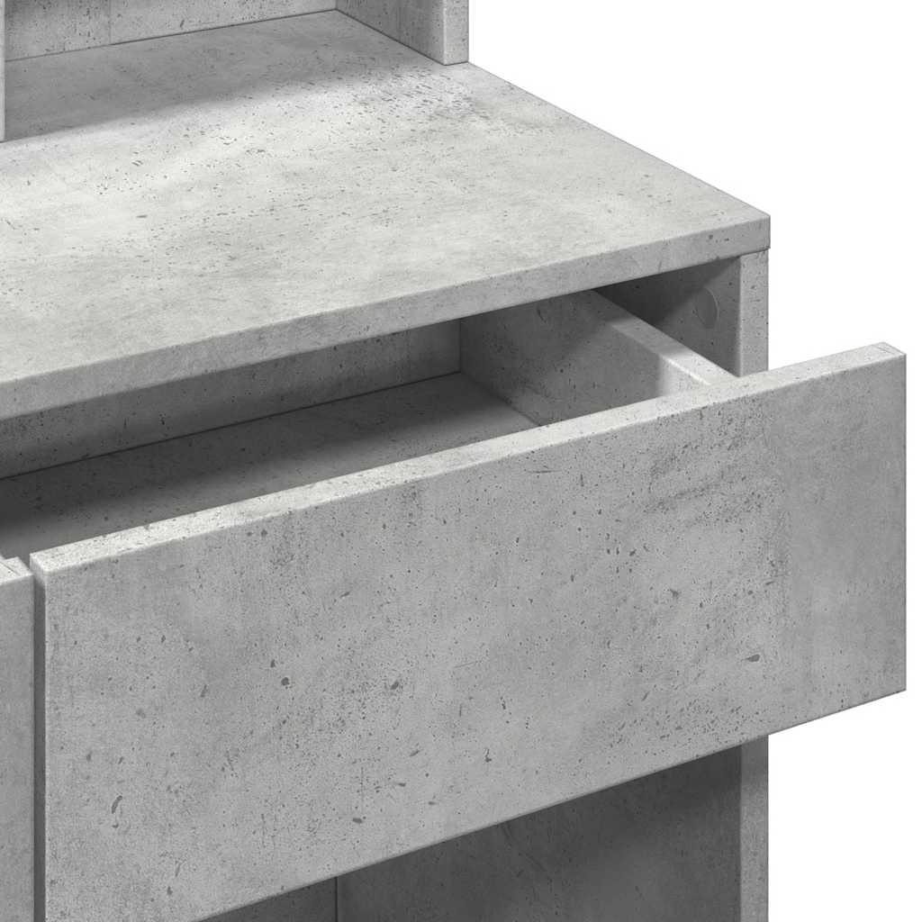 Makeup Table with LED Lighting Concrete Grey 80 x 41 x 144.5 cm