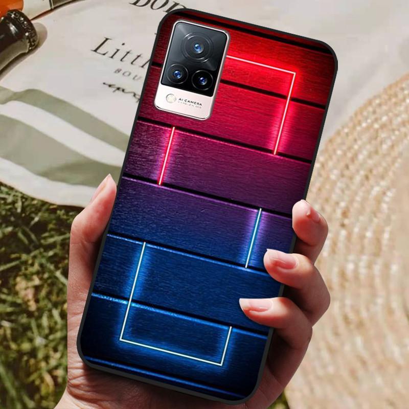 Dla Etui Coque vivo V21e Silikonowe Etui na Telefon z Tylną Pokrywą Dla vivo V21e Etui Miękki Bumper Funda na vivo V2061 V21 e V 21e 6.44" Torba