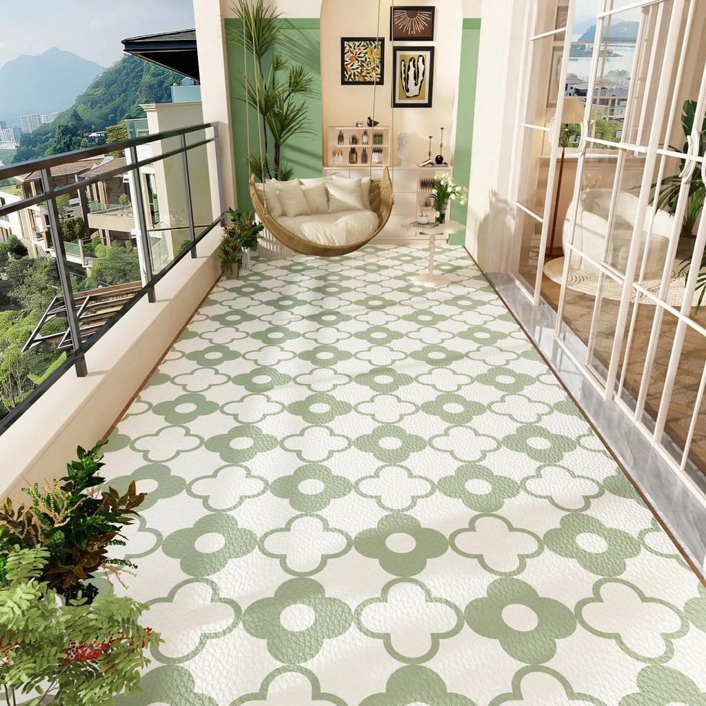 Balcony Floor Mat PVC Leather Washable Carpet Dirty Resistant Easy Clean Non-slip Mats Kitchen Rugs Pet Carpets Home Decoration