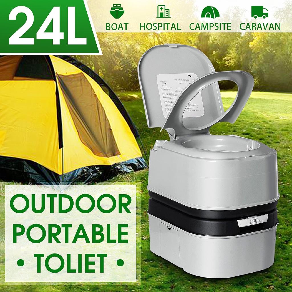 24L Commode Portable Toilet Camping Potty Loo Outdoor Camping Caravan RV Boat Picnic Fishing Festival Accessories