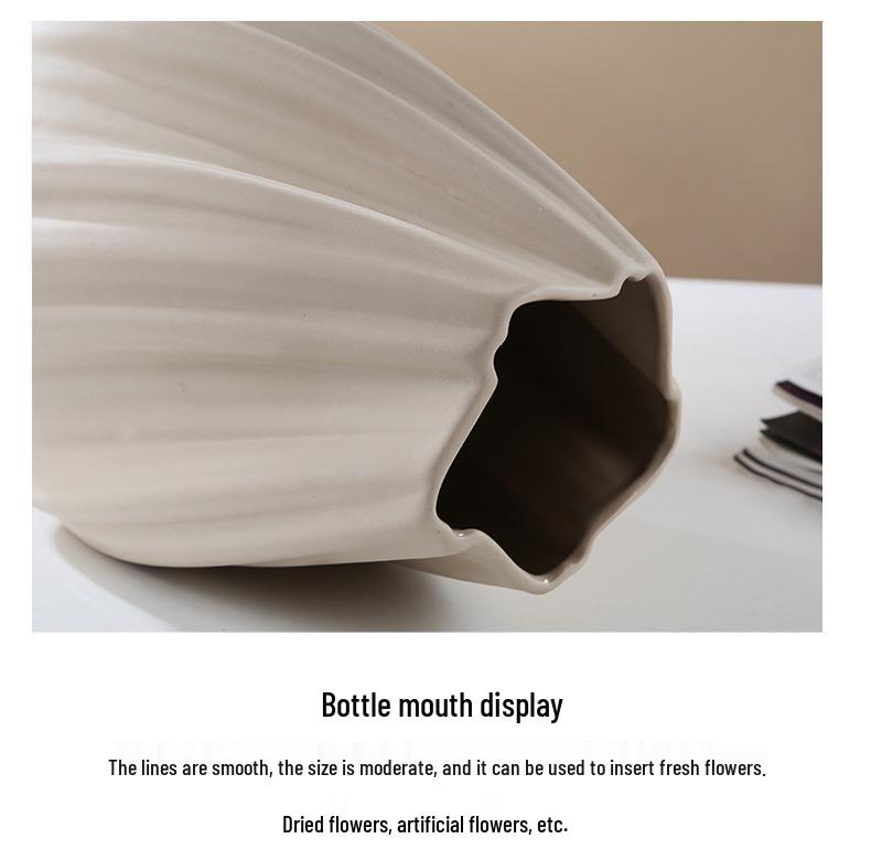 Modern Round Ceramic Vase - Creative Living Room Ornament for Dried Flowers