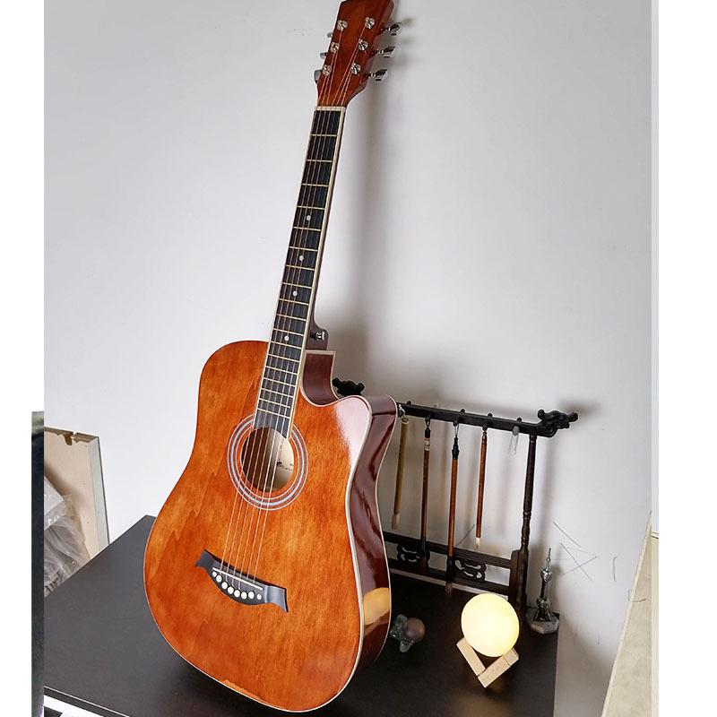 38-Inch Wooden Guitar for Beginners: Folk Practice Instrument for Adults and Students