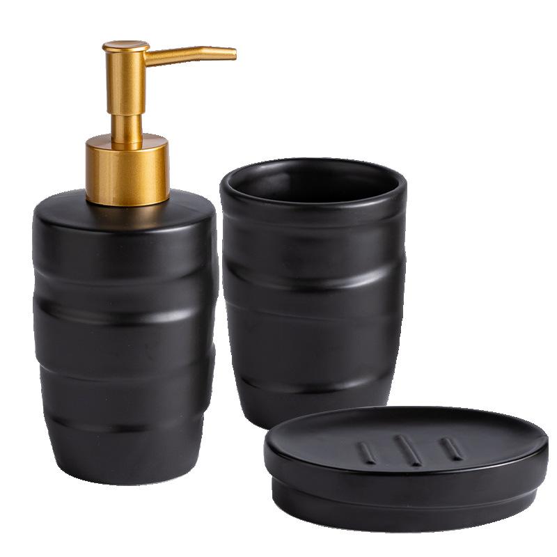 Ceramic bathroom wash set home rinse cup set bathroom four piece set decorative items gift giving shampoo dispenser bathroom