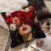 Fashion Floral Woman Portrait Lucky Dragon Pillow Cover Sofa Cushion Cover Home Room Decoration Children Gift