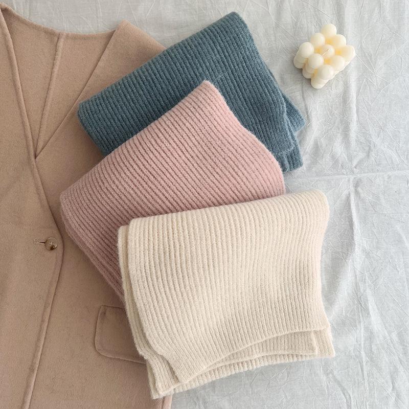 Japanische Studenten-Schals für Damen, warm im Herbst und Winter, verdickt, solide, vielseitig, einfach, zum Stricken, für Wollliebhaber