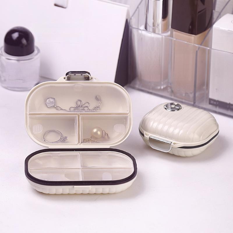 Waterproof 7 Compartment Pill Organizer Mini Portable Food Grade Plastic Pill Cutter Travel Essentials Medicine Storage Case