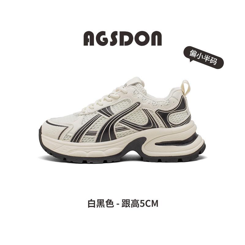 

Августин Папины кроссовки 2025 Новая летняя мода Академический стиль Платформа Белые кроссовки Повседневные кроссовки для бега 40