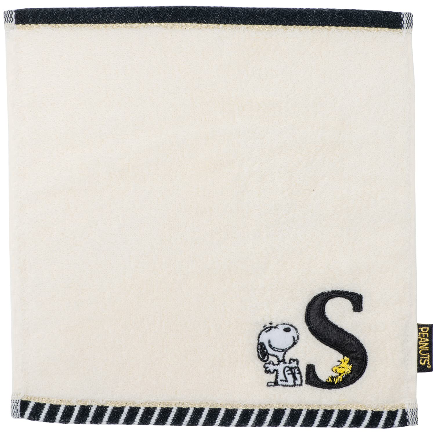 Мини-полотенце Tsujiseru Snoopy 25 см с вышитой буквой S, Белое белый