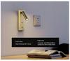 Rotatable Type-C USB Wall Lamp with Switch for Bedroom, Study, or Hotel