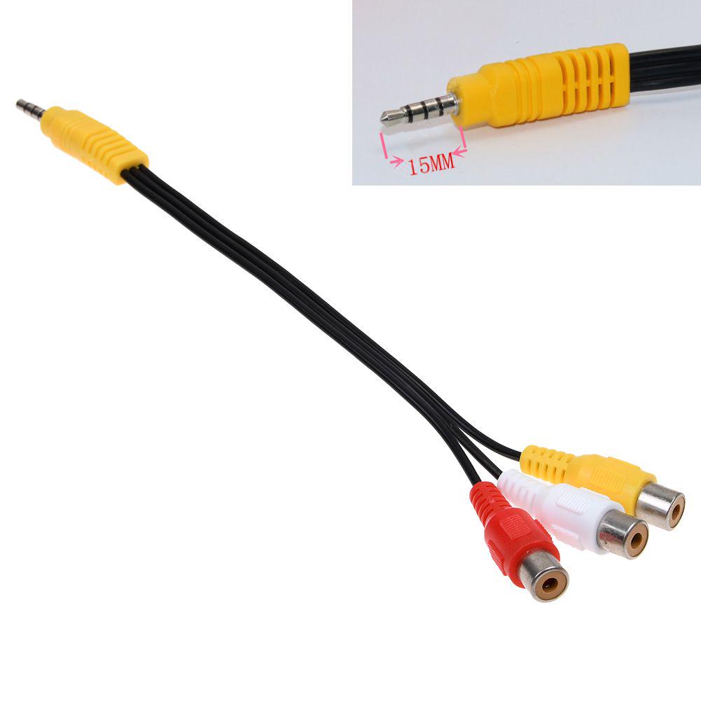 Buy 3.5mm Mini AV Plug Male To 3RCA Female Audio Video Cable Jack