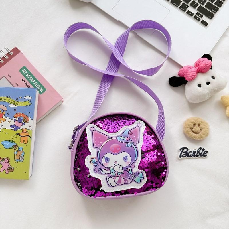 Kids Crossbody Bag With Pu Material And Glitter Design For Girls** Characters Included)