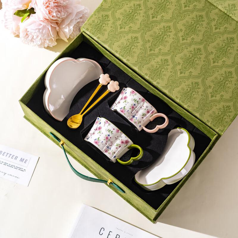 Jun Shi Qi DH Vintage Rose Coffee & Tea Cup and Saucer Set