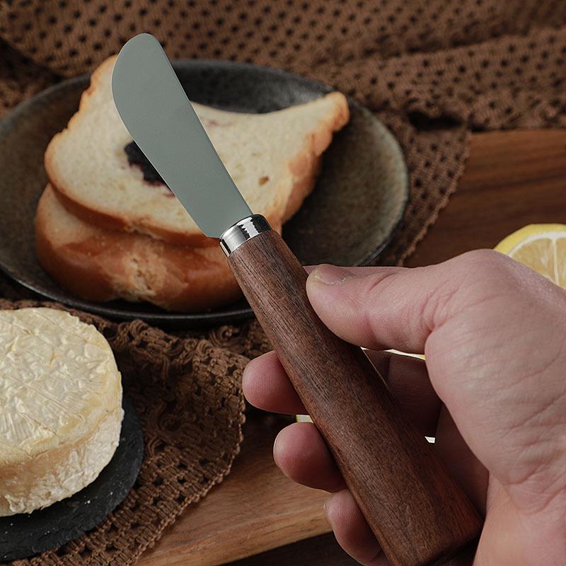 Walnut Handle Stainless Steel Cheese Knife - Western Cutlery and Butter Scraper