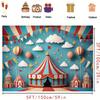 2D Flat Surface 1-piece Circus Tent Photo Background Fabric Suitable for First Birthday and Carnival Parties