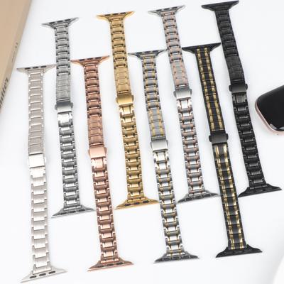 Aço Inoxidável Fino para Pulseira Apple Watch 40mm 44mm 46mm 49mm 38mm 41 42 45mm Pulseira de Metal Pulseira iWatch série 10 9 se Ultra2