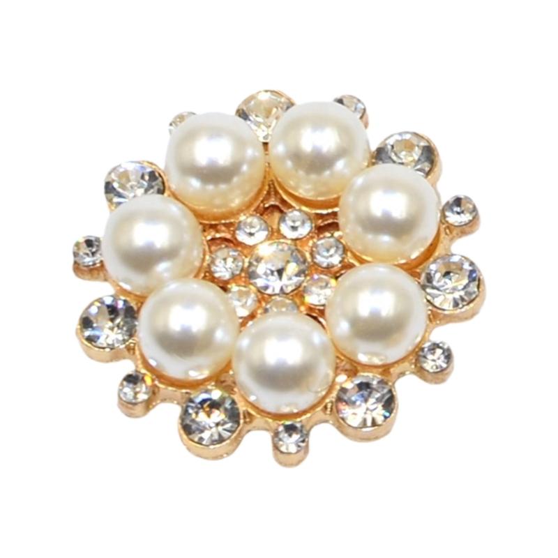 

Rhinestones Pearls Alloy Button Clips Decorative Cufflinks Covers For Men Women Evening Dress Shirt Clothing Accessories золотий