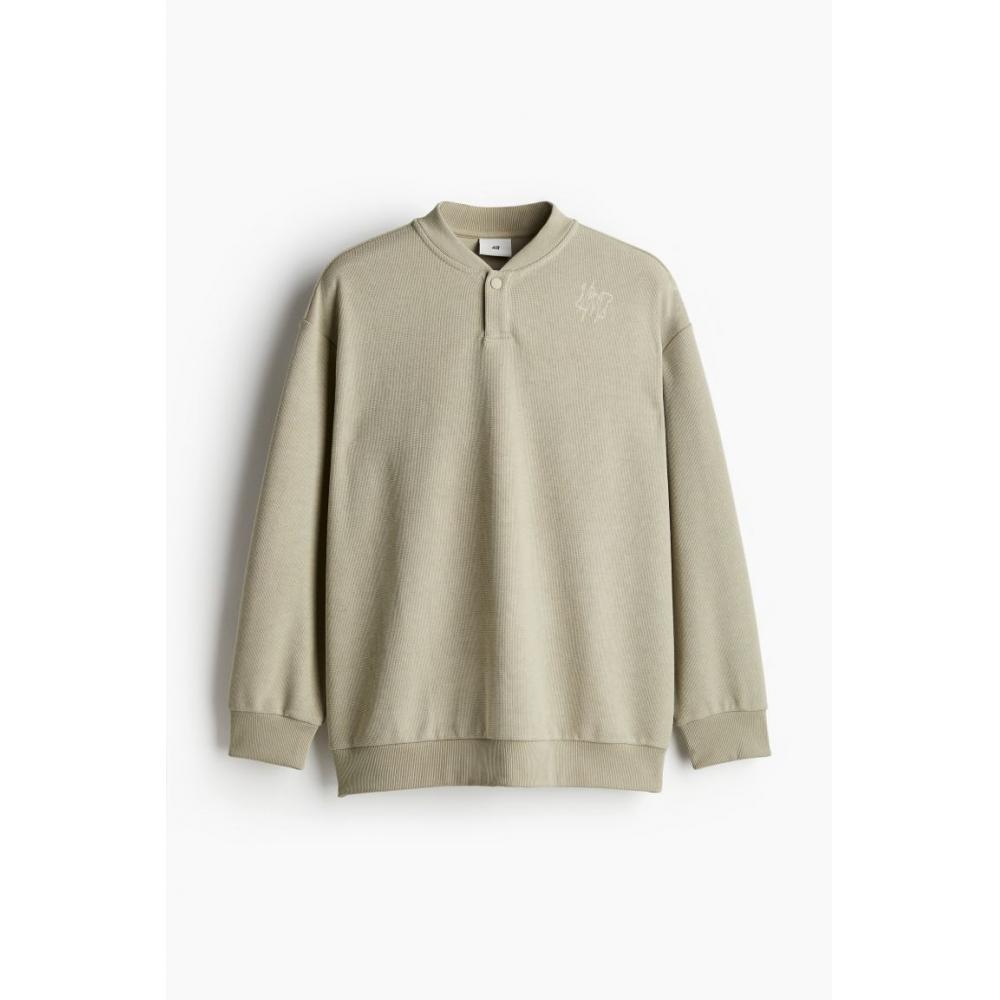H M Jersey sweatsHirt Loose Fit Sage Green