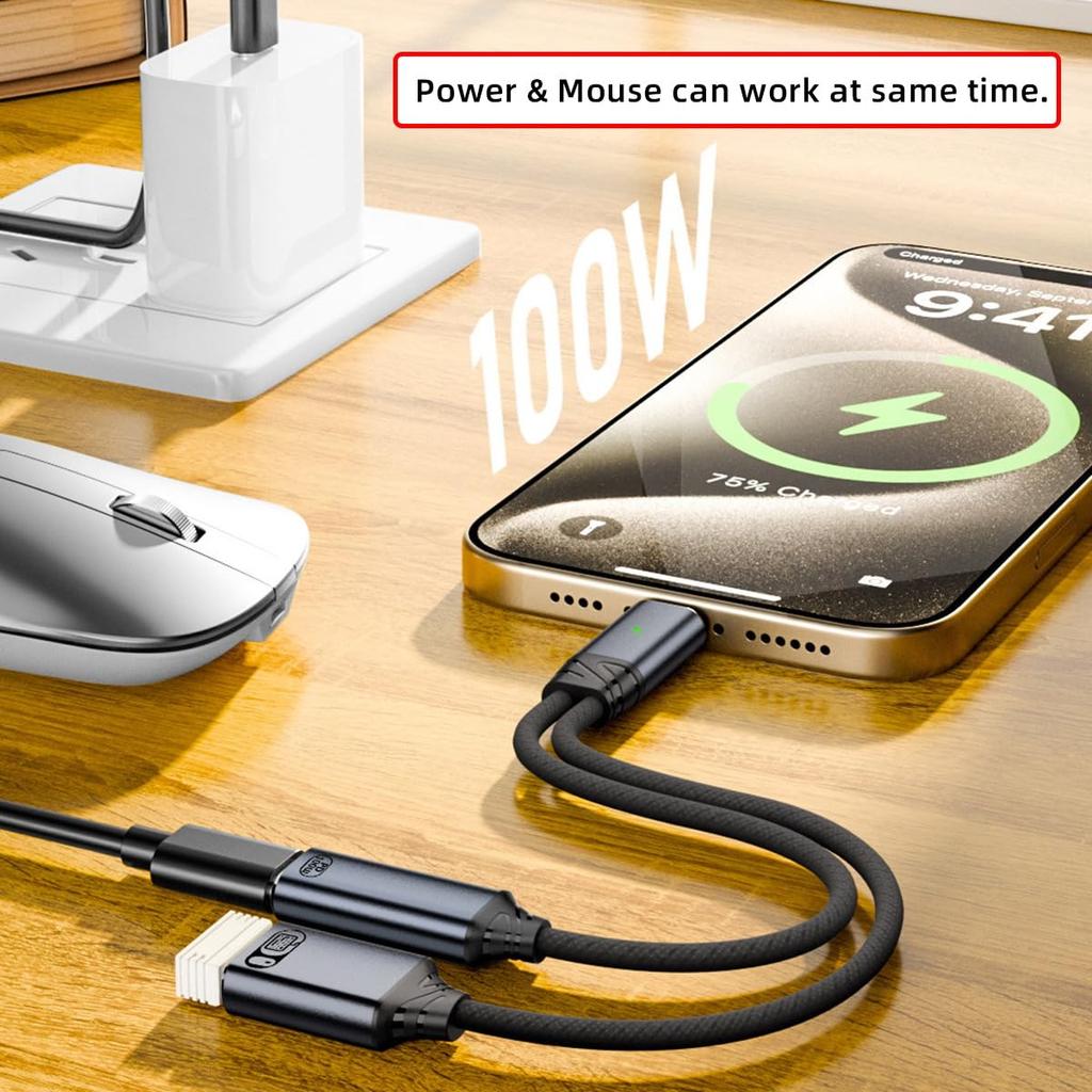 Cablecc To USB Type A OTG 100W PD Power Cable for and Phones USB-C 2.0 & Laptops, Tablets,