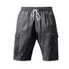 Arbetsbyxor med många fickor, Utomhussporter och Fritidsbyxor, Löst sittande Shorts, Enfärgade Trekvartsbyxor för Herr