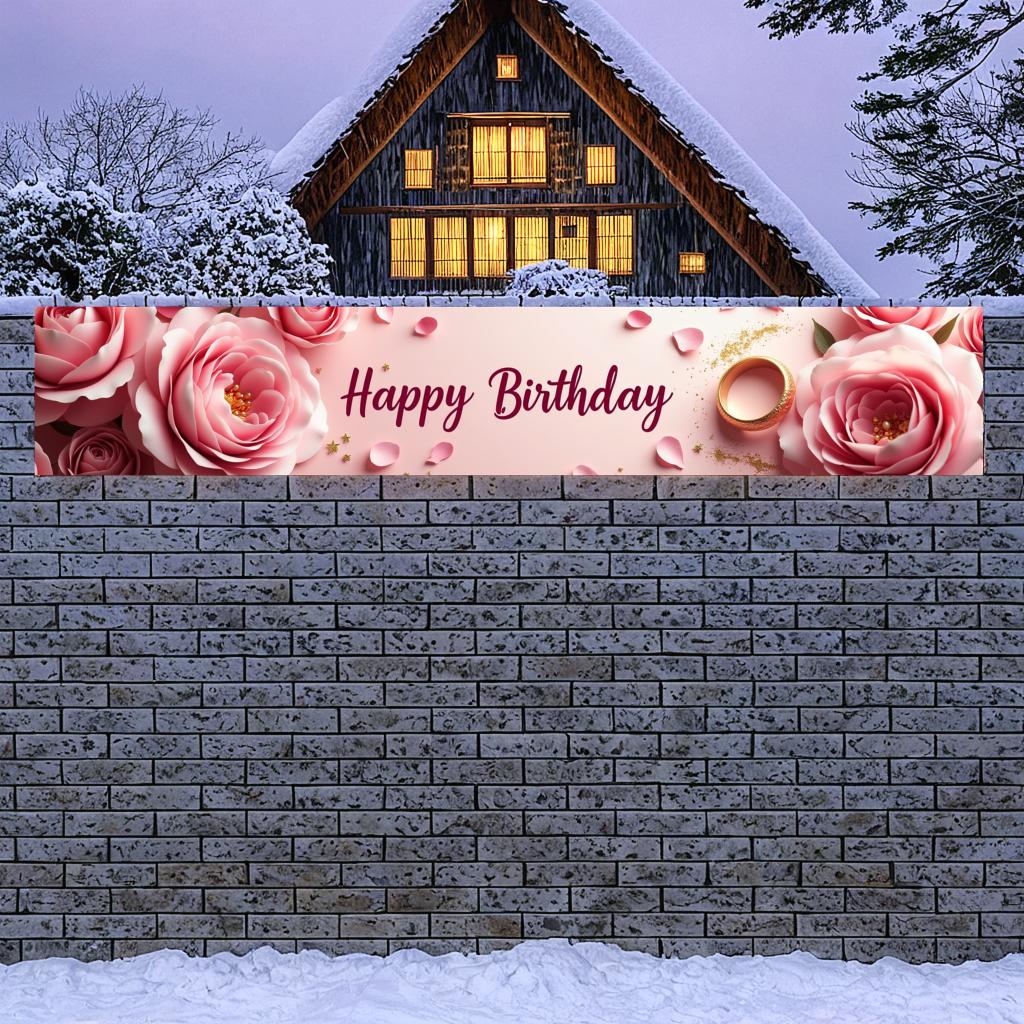 Rose Patterned Celebration Decor Lovely Beautiful Wall Hanging Event Background Graceful Floral Backdrop for Special Occasions