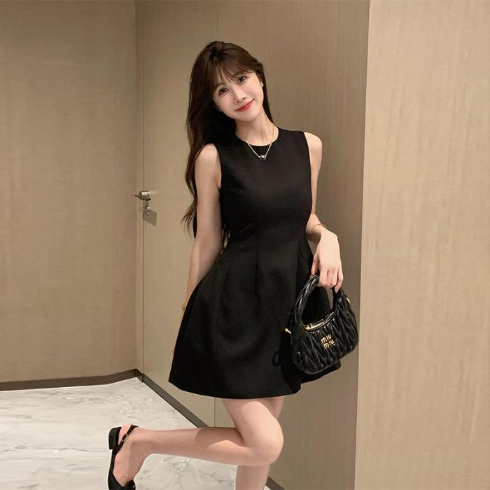 French little black dress new fashion pure desire fungus edge sexy hip-wrapped split dress birthday party dress dress