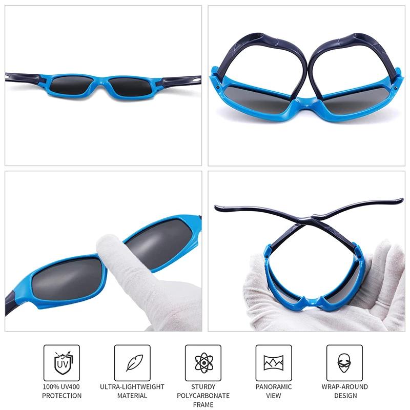 Kids Sunglasses Polarized Unbreakable Baseball Shades Outdoor Sports Goggle  for Boys Girls Child Age 3-12
