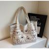 Cute Versatile Canvas Tote Bag Cartoon Dog Pattern Large Capacity Shoulder Bag Korean Style Women's Handbag for Women