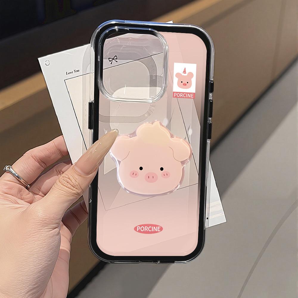 Cute pink pig West Highland is suitable for iPhone17ProMax transparent mobile phone protective case 16/15 simple niche