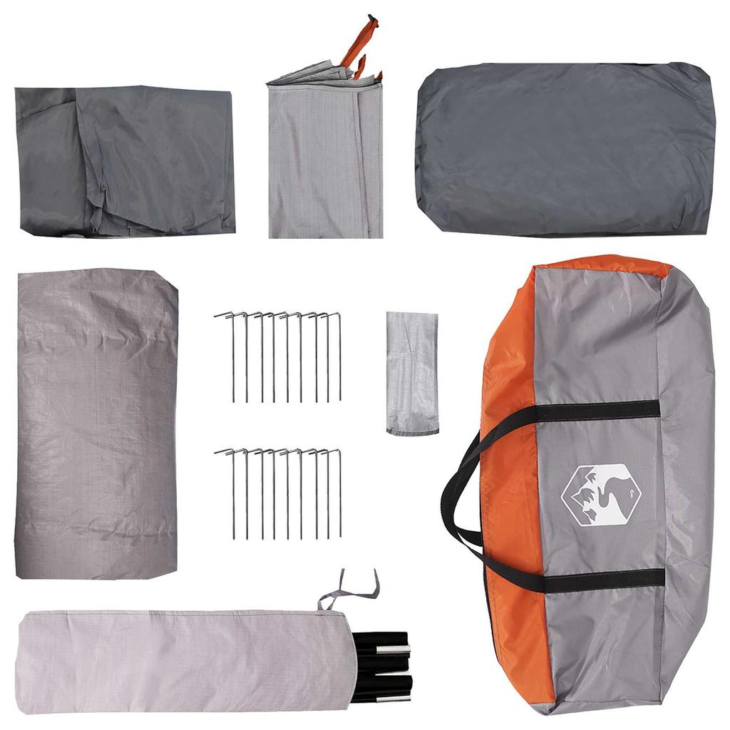 Tunnel Tent with Grey and Orange Roof 366 x 244 x 198 cm