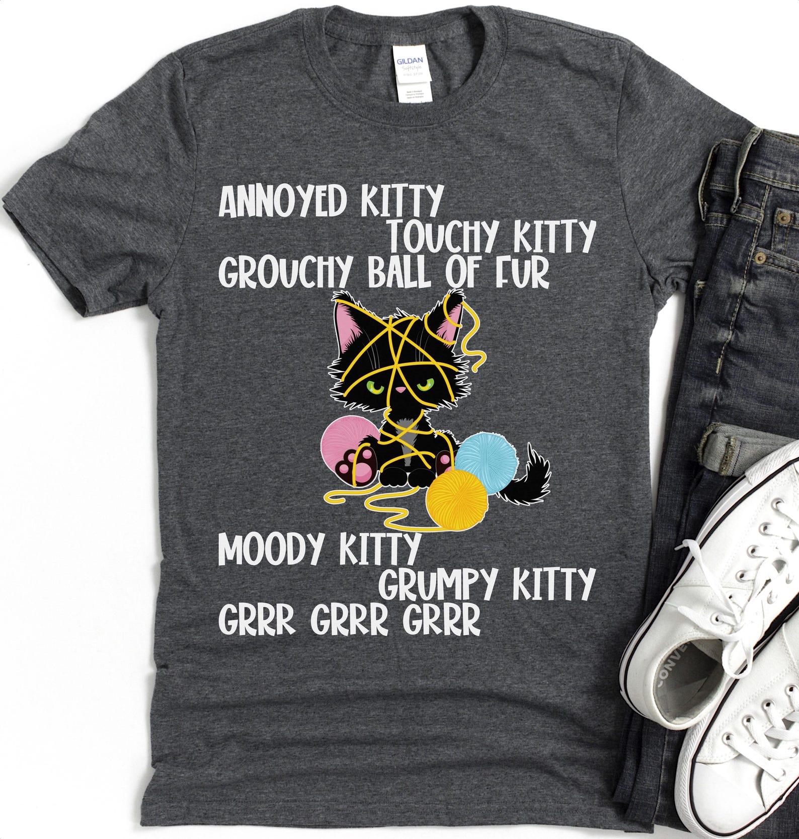 Funny Cat T-Shirt – Annoyed Kitty, Pet Lover Gift XL