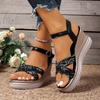 Plus Size Shoes for Women 36-43 Summer Fashion Women Platform Wedges Buckle Strap Non-slip Sandals Casual Women Footwear