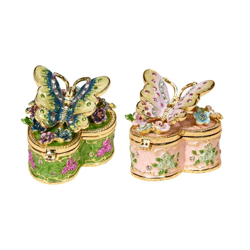 Butterfly Shape Jewelry Box Jewelry Holder Stylish Jewelry Organizers Alloy Texture for Home Decors and Daily Use