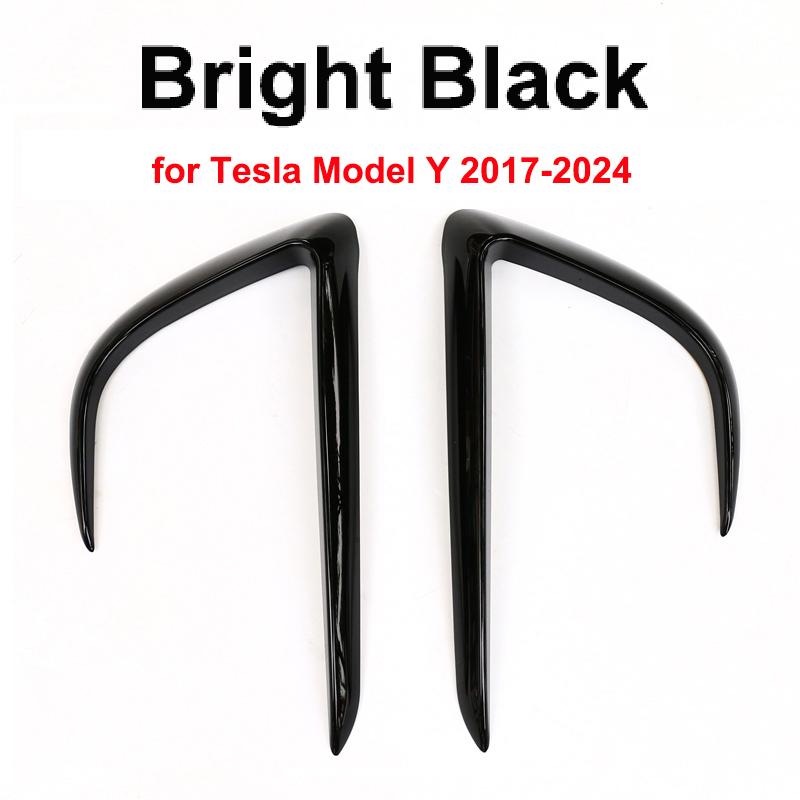 Per Tesla Model Y Juniper 2025 2025 Lampada Fendinebbia Anteriore Spoiler a Lama di Vento ABS Aspetto Carbonio Rivestimento Lama Copertura Protettiva Sopracciglio Luce