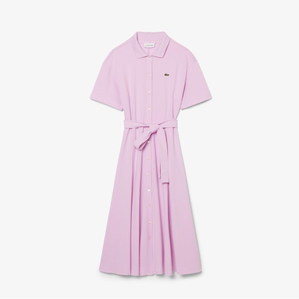 Lacoste Women's Fit and Flare Belted Polo Dress EF9621-56GZ4H