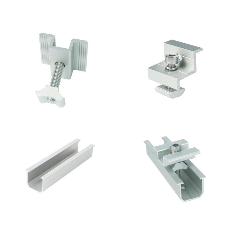 Aluminum Solar Panel End Clamps with Not Slip Grooves Roof Mount Solar Brackets for 30 to 35mm Frame Cabin Marine
