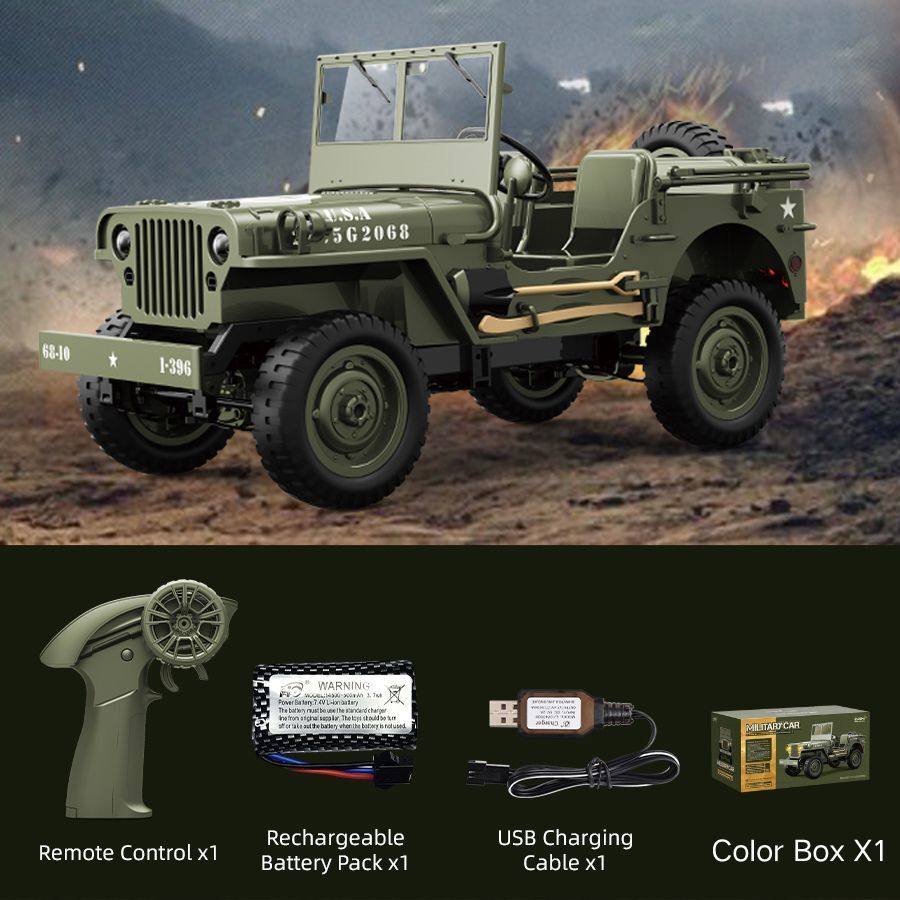 

JJRC C8815 Rc Car 2.4g Crawler Climbing Scale Off-Road Vehicle Military Truck 1:10 Simulation Model 1941 Toy Gift