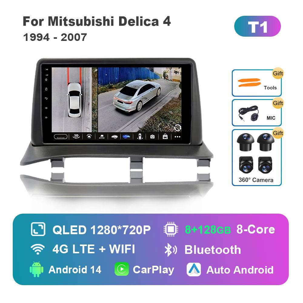 For Mitsubishi Delica 4 1994 - 2007 Car Android 14 Intelligent System DSP Stereo 4G Navi GPS WiFi IPS Touch Screen Bluetooth