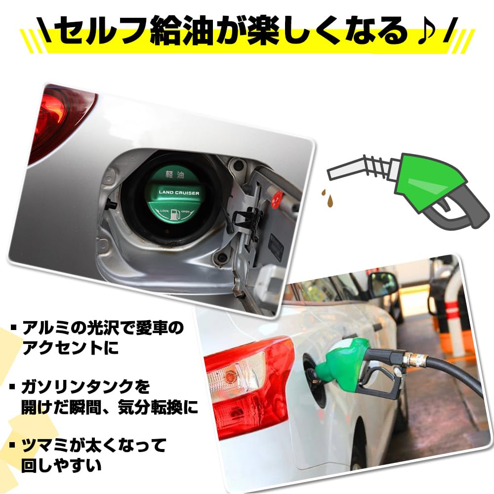 XIKER Fuel Cap Cover for Toyota Land Cruiser 250 Series, Stylish Aluminum Fuel Cap,