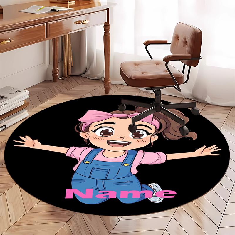 Custom Name Ms. Rachel Printed Round Rug Carpet Chair Rug Area Rug Entryway Doormats,for Office Chair Living Room Bedroom Kitchen Room.