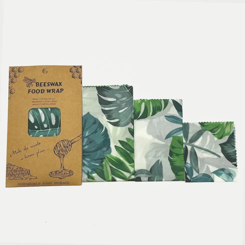 Reusable Food Fresh Keeping Cloth Organic Storage Natural Grade Beeswax Food Wrap Eco Friendly Kitchen Packaging Paper