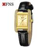 OFNS Elegant Women's Square Dial Watch: Simple Niche Bar Markers, Waterproof, Luxury Diamond Inlaid Quartz.