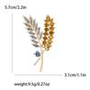 Trendy Rhinestone Wheat Ear Brooches for Women Ukrainian Wheats Pins Enamel Plant Badges Office Party Friend Gifts Accessories