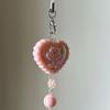 1PCS Pink Coquette Mobile Phone Pendant Beaded Rose Romantic Gift Creative Lolita Mobile Phone Charm